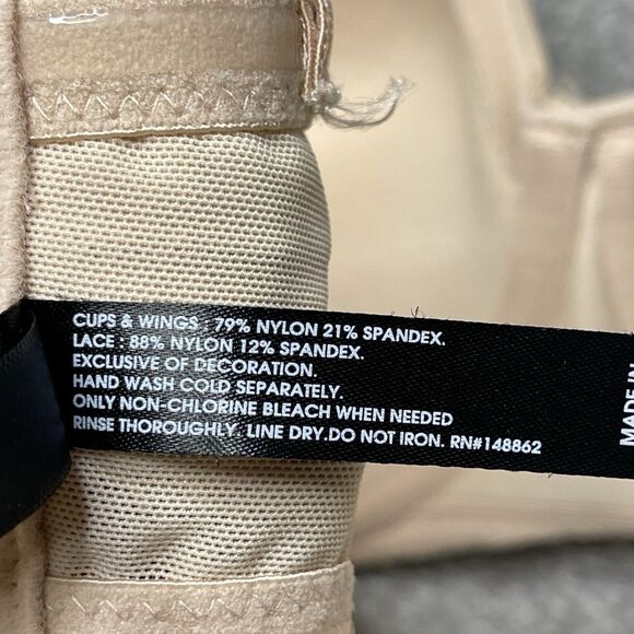 Torrid Push Up Strapless Bra 38C Beige Adjustable Back Closure Padded Underwire - Picture 11 of 14